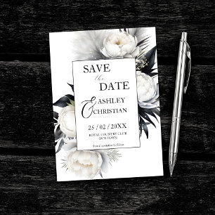 Black and white flowers photo template