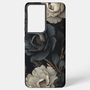 Black and White Flowers Samsung Galaxy Case