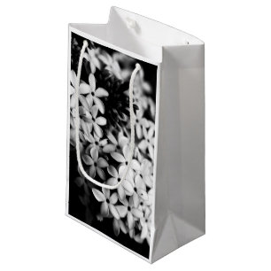 Black and White Flowers Small Gift Bag
