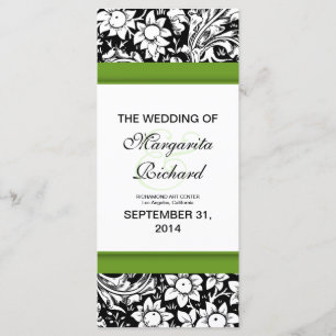 black and white flowers wedding programs programme