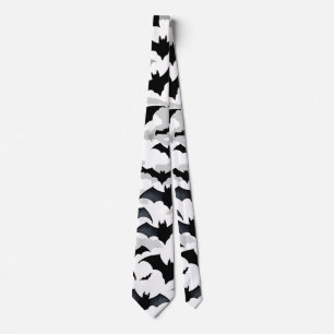 Black and white flying Bats Tie