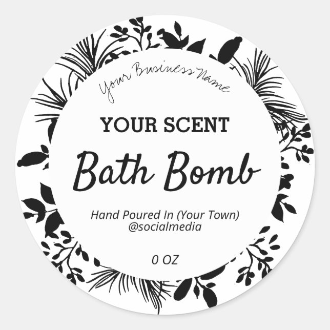 Black And White Foliage Product Labels (Front)