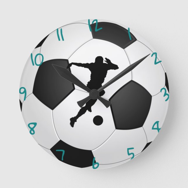 Black and White Football Clock (Front)