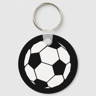 Black and White Football Key Ring