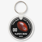 Black and White Football Keychains, Personalised