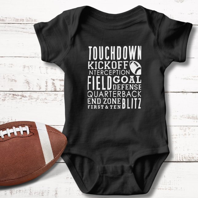 Black and White Football Theme  Baby Bodysuit (Creator Uploaded)