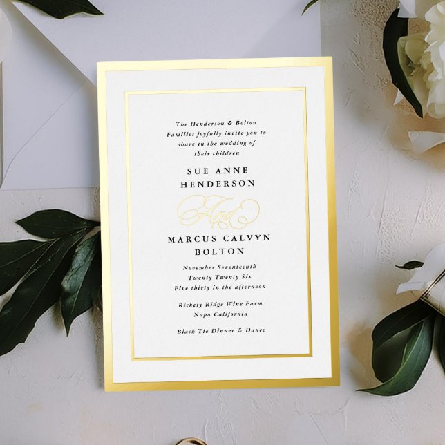 Black and White Formal Calligraphy Wedding Gold (Creator Uploaded)