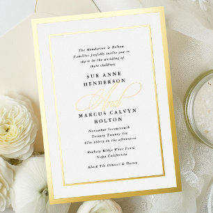Black and White Formal Calligraphy Wedding Gold