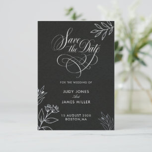 black and white  formal classy save the date