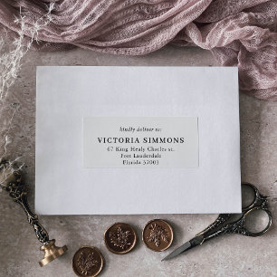 Black and White Formal Minimal Address Label