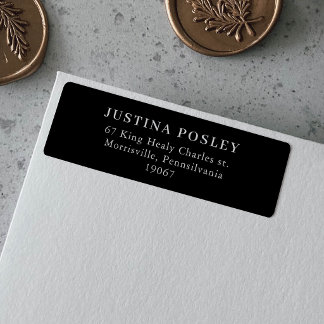 Black and White Formal modern Return Address