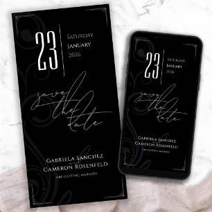 Black and White Formal Vintage Wedding Save The Date