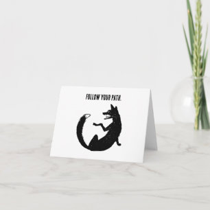 Black and White Fox Tribal Tattoo Symbol Card