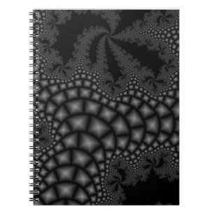 Black and white fractal art notebook