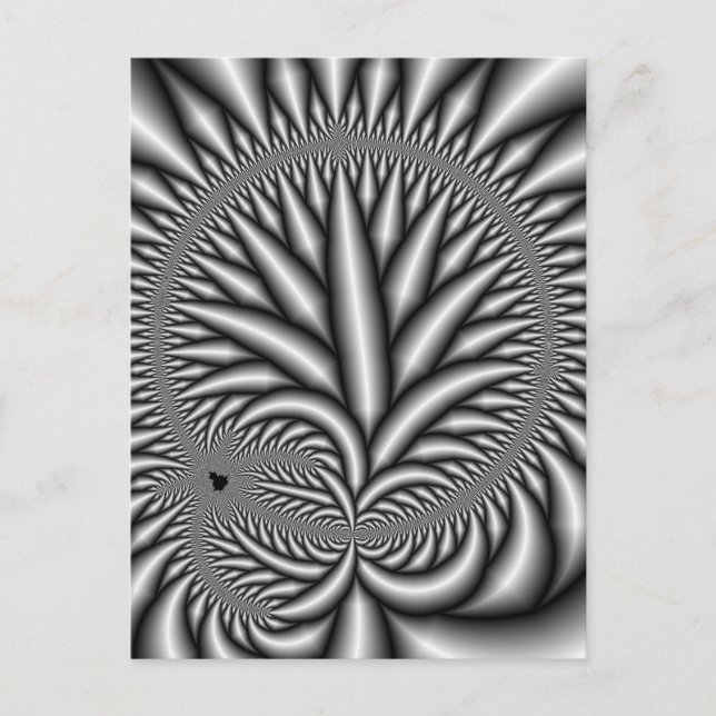 Black and white Fractal Postcard (Front)