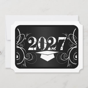 Black and White Frame Graduation Invitation