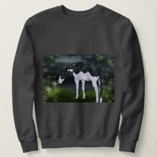 Black and White Frame Overo Paint Horse Sweatshirt
