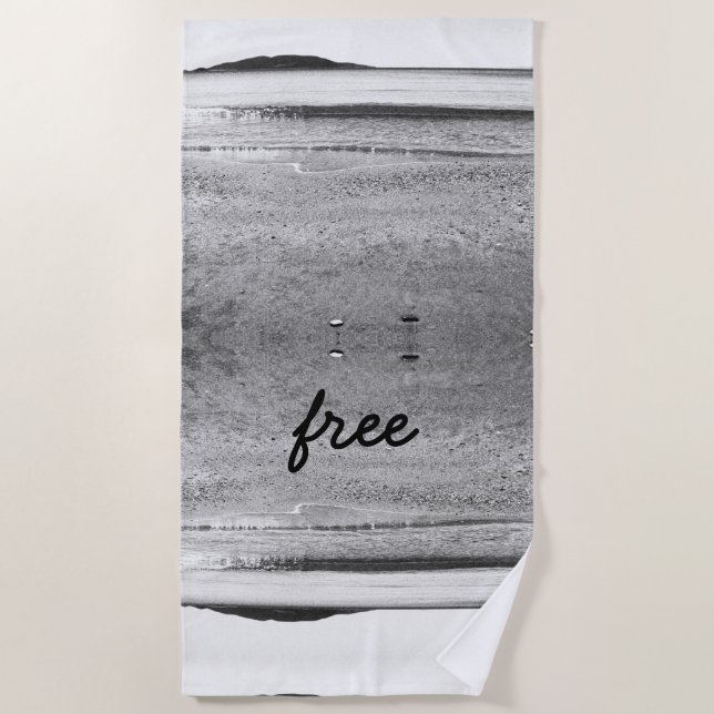 Black and White Free Sand Beach Towel (Front)