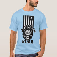 BLACK AND WHITE FREEDOM PATRIOT LION
