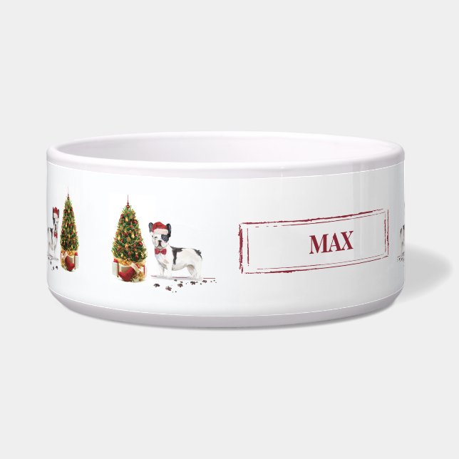 Black and White French Bulldog Christmas Dog  (Left)