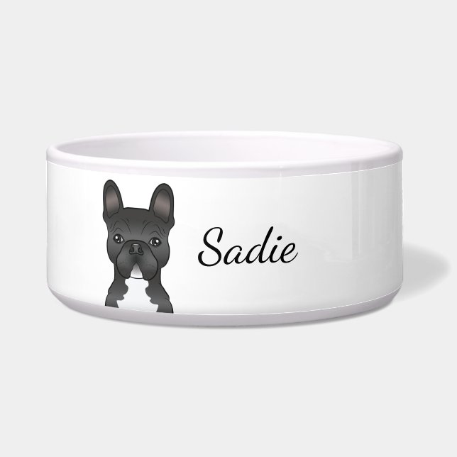 Black And White French Bulldog / Frenchie & Name (Front)
