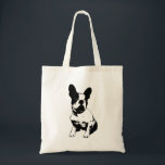 Black and White French Bulldog Tote Bag<br><div class="desc">French bulldog art for kid's or adults everyday tote bag. For dog lovers.</div>