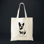 Black and White French Bulldog Tote Bag<br><div class="desc">French bulldog art for kid's or adults everyday tote bag. For dog lovers.</div>