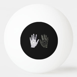 Black and White Friendship Hands Ping Pong Ball