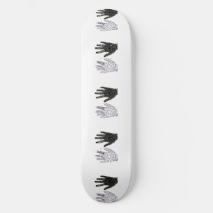 Black and White Friendship Hands Skateboard
