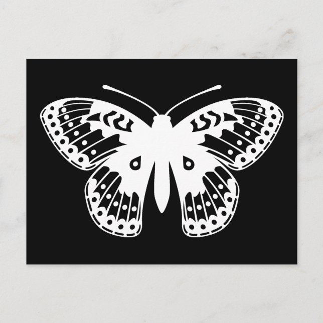 Black and White Fritillary Butterfly Print Postcard (Front)