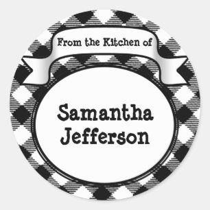 Black and White -From the Kitchen Of- Jar or Label