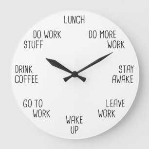 Black and White Fun Adulting Work Clock for Office