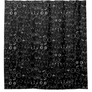 black and white fun design shower curtain
