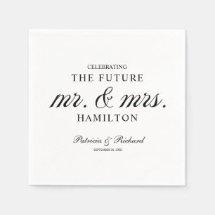 Black And White Future Mr And Mrs Engagement Party Napkin