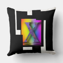  Black And White Geo Block Letter X
