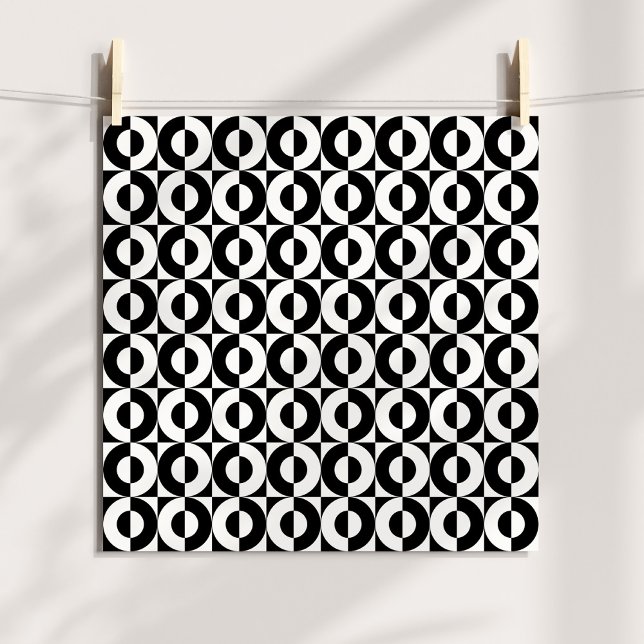Black and White Geo Combo Funky Circles Poster (Funky Circles Poster)