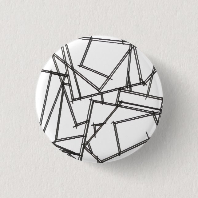 Black And White Geometric 3 Cm Round Badge (Front)