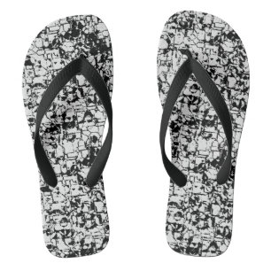 Black and White Geometric Abstract Jandals