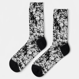Black and White Geometric Abstract Socks
