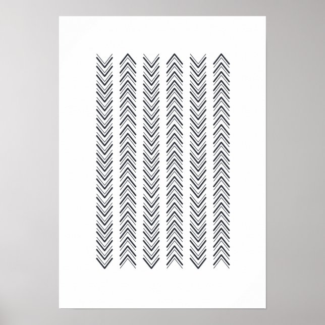 Black and White Geometric Arrow / Delta Poster (Front)