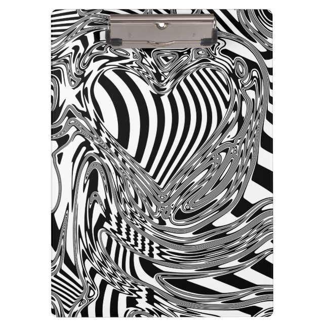 Black And White Geometric Art 12 Clipboard (Front)