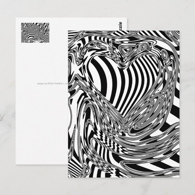 Black And White Geometric Art 12 Postcard (Front/Back)