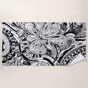 Black And White Geometric Art 15 Beach Towel