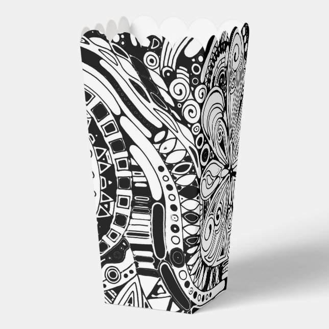 Black And White Geometric Art 15 Favour Box (Back)