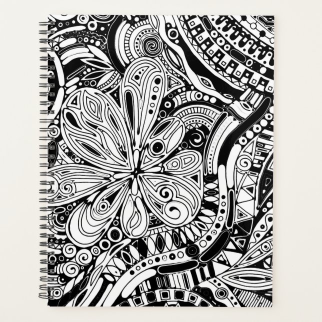 Black And White Geometric Art 15 Planner (Front)