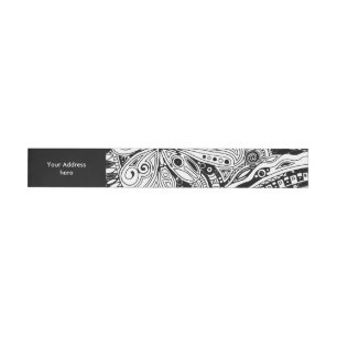 Black And White Geometric Art 15 Wraparound Address Label