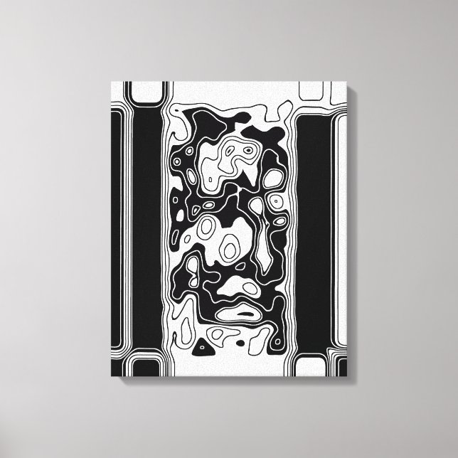 Black And White Geometric Art 1 Canvas Print (Front)