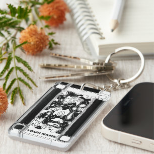 Black And White Geometric Art 1 Key Ring