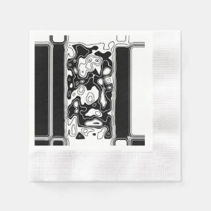 Black And White Geometric Art 1 Napkin