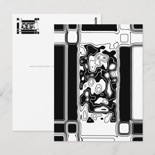Black And White Geometric Art 1 Postcard (Front/Back)